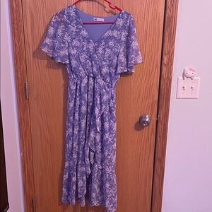 SO Blue Floral Maxi Dress